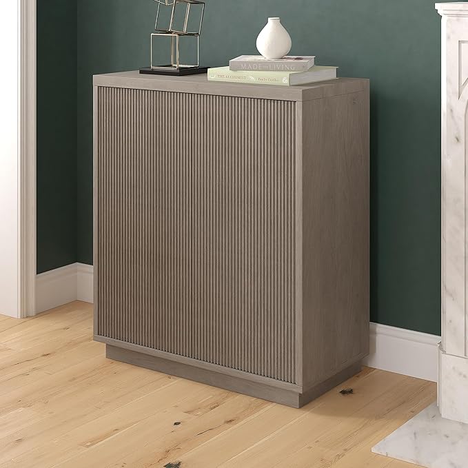 Henn&Hart 28" Wide Rectangular Accent Cabinet in Gray, for Home, Living Room, Bedroom, Entertainment Room, Office