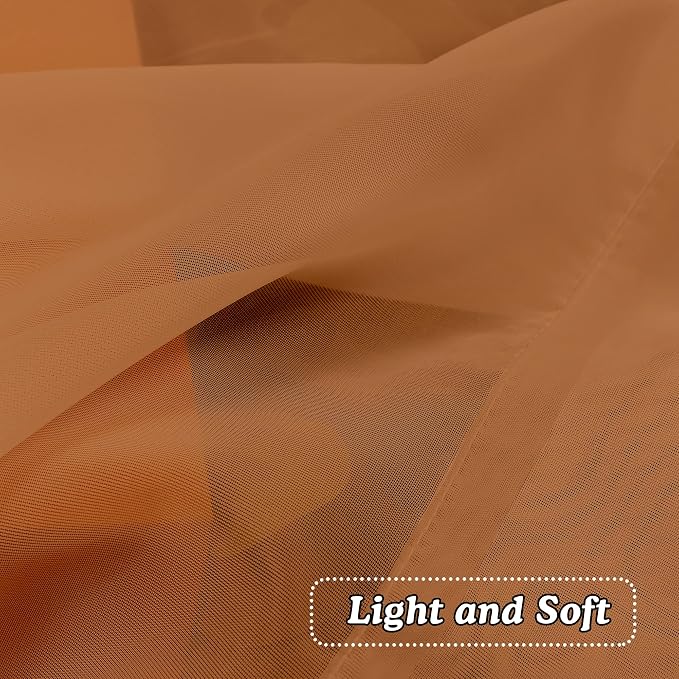 OVZME 2 Panels Orange Sheer Valance - Image 4