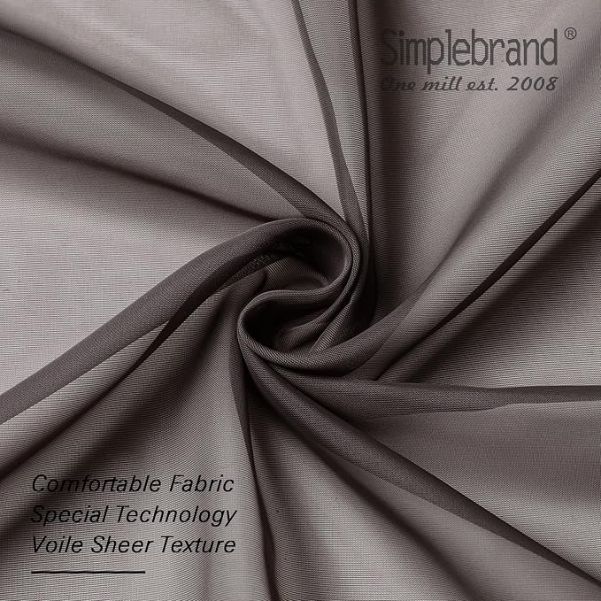Simplebrand Chocolate Short Sheer Curtains 45 Inch Length - Image 6