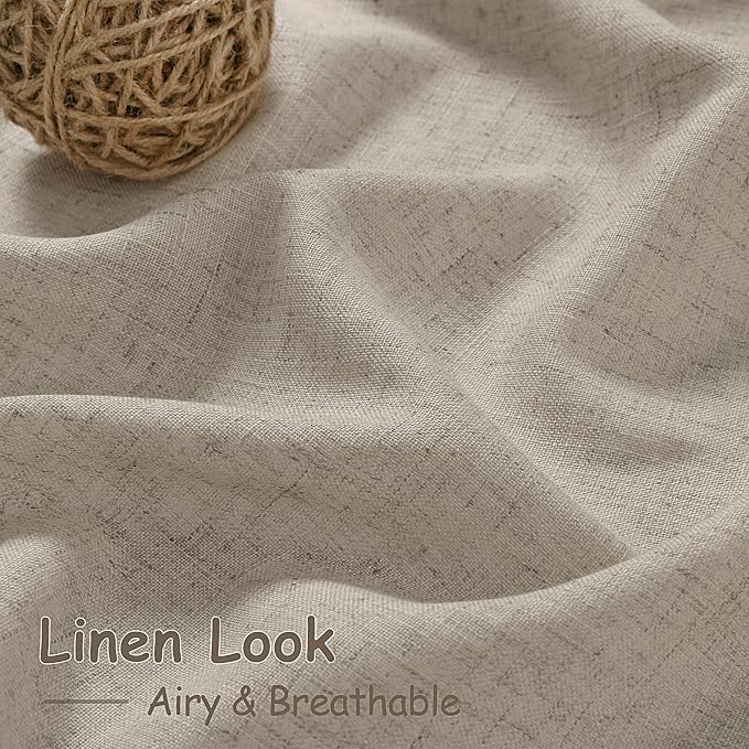 Nanspring Modern Farmhouse Linen Curtains 96 Inches Long - Image 4