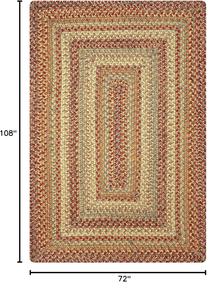 Homespice Harvest Jute Brown 6x9' Braided Rug for Living Room, Bedroom Rug and Dining Room. Pet Friendly. Decor Styles- Farmhouse Rug, Rustic, Vintage, Cottage, Primitive, Country, Boho Rug