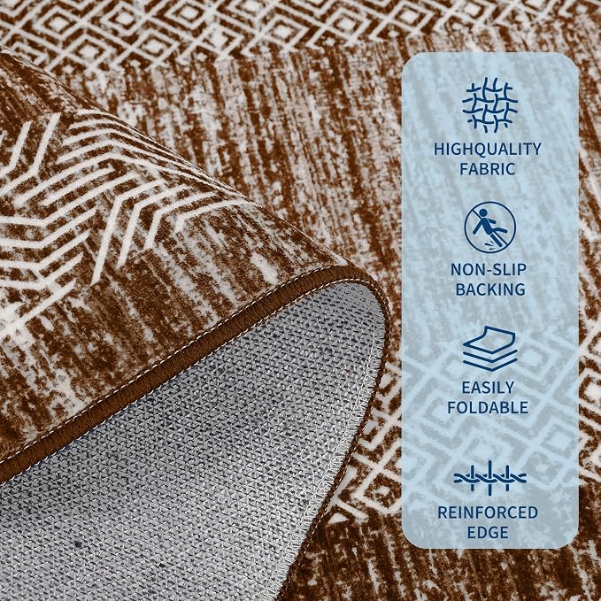 GarveeHome Modern Geometric Rug 4x6 Washable Rug - Image 3