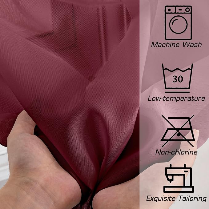 Simplebrand Rod Pocket Top Solid Voile Sheer Curtains - Image 7