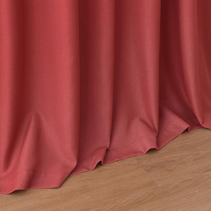 Christmas Red Linen Curtains 63 Inch Length - Image 9