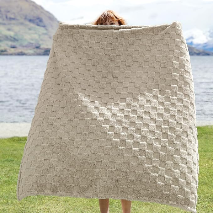 Bedsure GentleSoft Beige Throw Blanket - Image 2