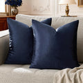 GIGIZAZA Navy Blue Velvet Pillow Covers 20x20, Square Solid Throw Pillow Covers by GIGIZAZAFocusingonhomedecoration