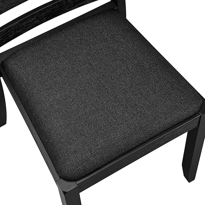 East West Furniture LGX17-BLK-24 -7 Piece Dining Set Includes a Rectangular Kitchen Table with Black Tabletop and 6 Stackable Polyester Fabric Chairs, Black