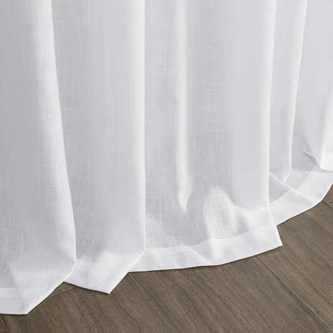 Snow White Linen 120 Inch Curtains - Image 9