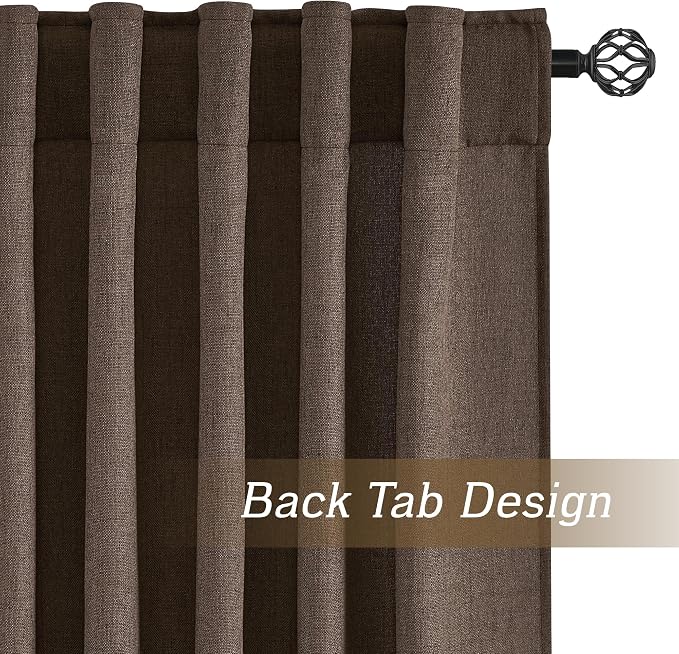 RYB HOME Natural Linen Sheer Curtains 96 inches Long - Image 3