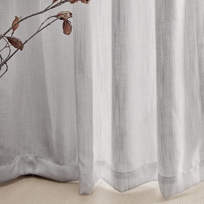 MYSKY HOME Grey Curtains 84 Inch Length, Living Room Curtains & Drapes Boho - Image 6