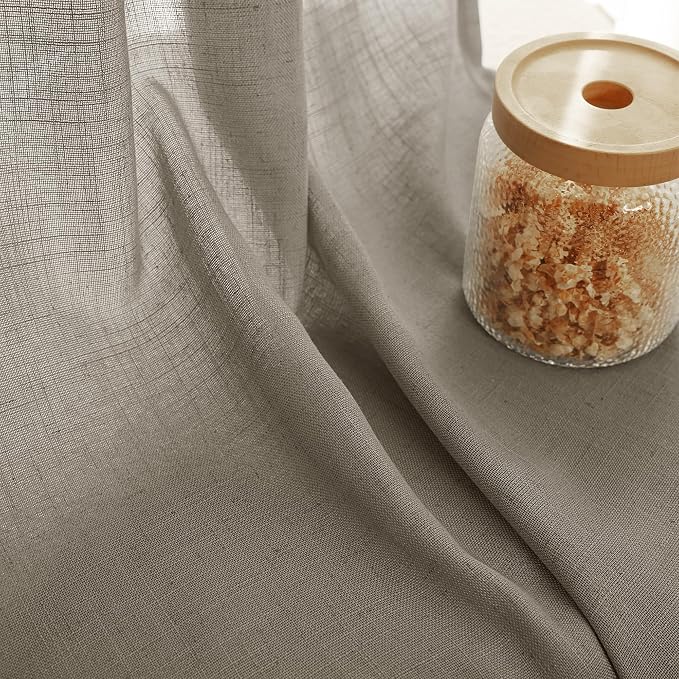 Taupe Linen Curtains 108 inches Long - Image 2