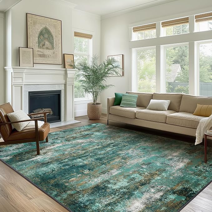 Area Rugs 5x8 for Living Room Bedroom, Modern Abstract Machine Washable Rug - Image 2