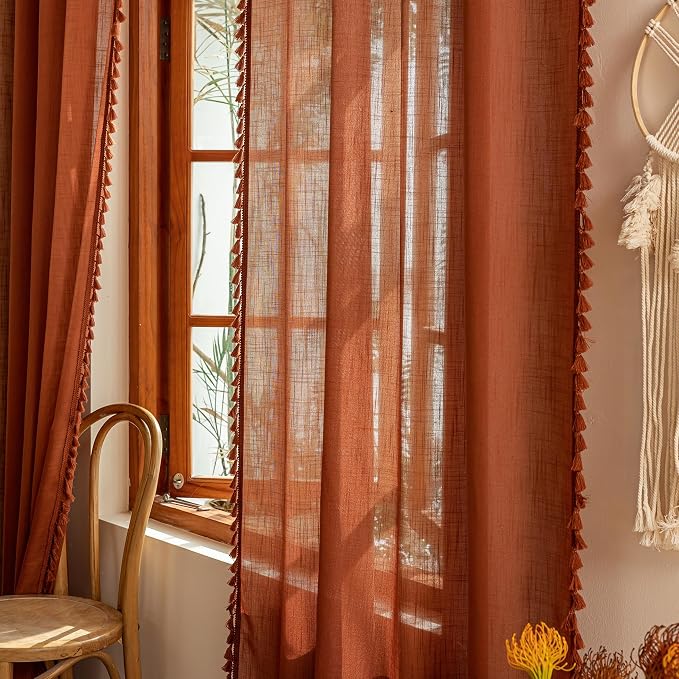 MYSKY HOME Bohemian Farmhouse Ceiling Curtains - Image 5