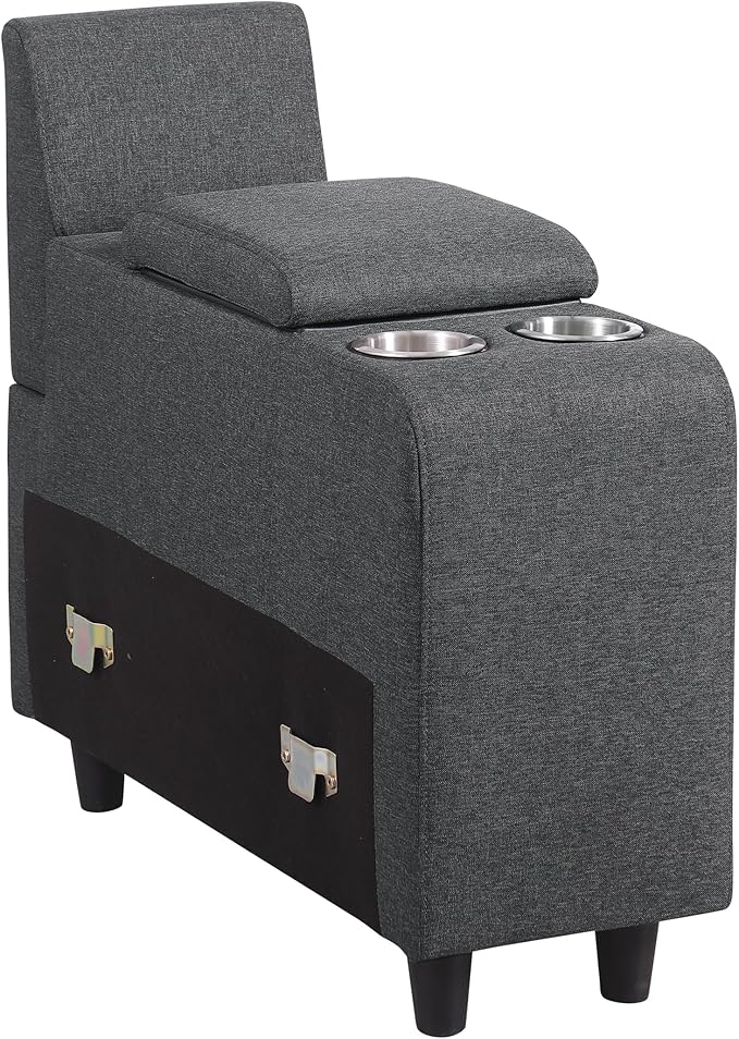 127" L-Shaped Sectional Couch with Movable Ottoman & 6 Throw Pillows,7 Seat Chenille Upholstered Sofa W/2 Cup Holders,USB Port & Hidden Storage Box,DIY Combination,for Living Room,Apartment,Gray