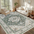5x7 Area Rugs Living Room Rug: Washable Vintage Boho Medallion Rug No Slip by EXPEDIX