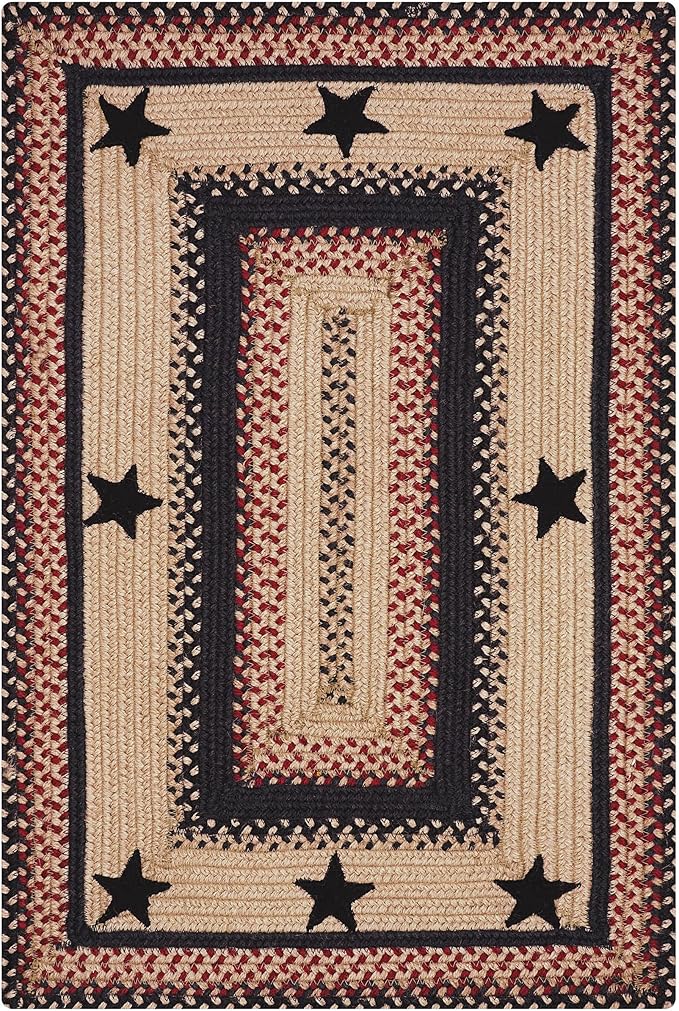 Homespice Gloucester Jute Black 4x6' Braided Area Rug for Living Room, Bedroom and Dining Room. Pet Friendly. Decor Styles- Farmhouse Rug, Rustic, Vintage, Cottage, Primitive, Country, Boho Rug