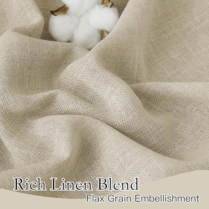 RYB HOME Linen Curtains 63 inch Length - Image 3