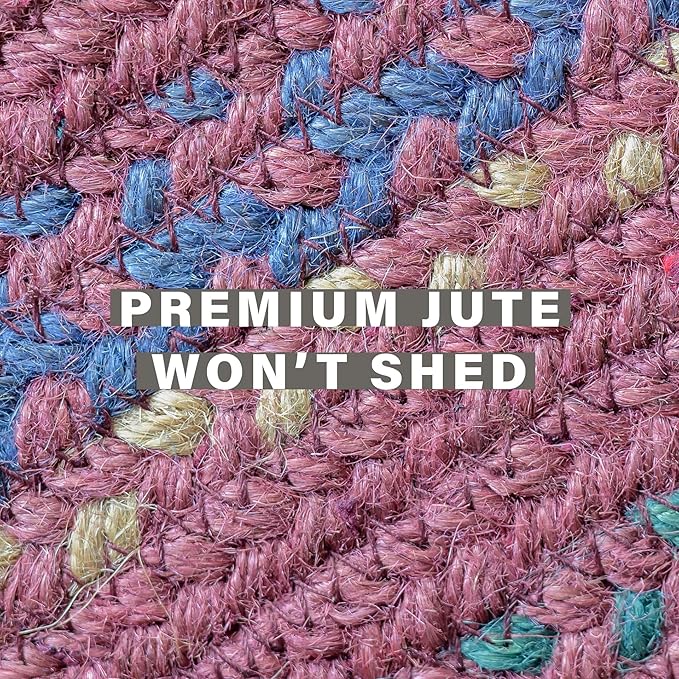 Jamestown Burgundy Braided Runner Rug, Jute, 22x72 Rectangle - Rustic Cabin Decor for Kitchen, Bathroom, Everywhere