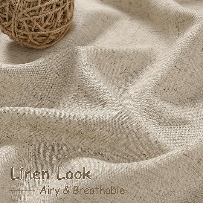 Taupe Burlywood Linen Curtains for Living Room 105 Inches Long Light Filtering - Image 4