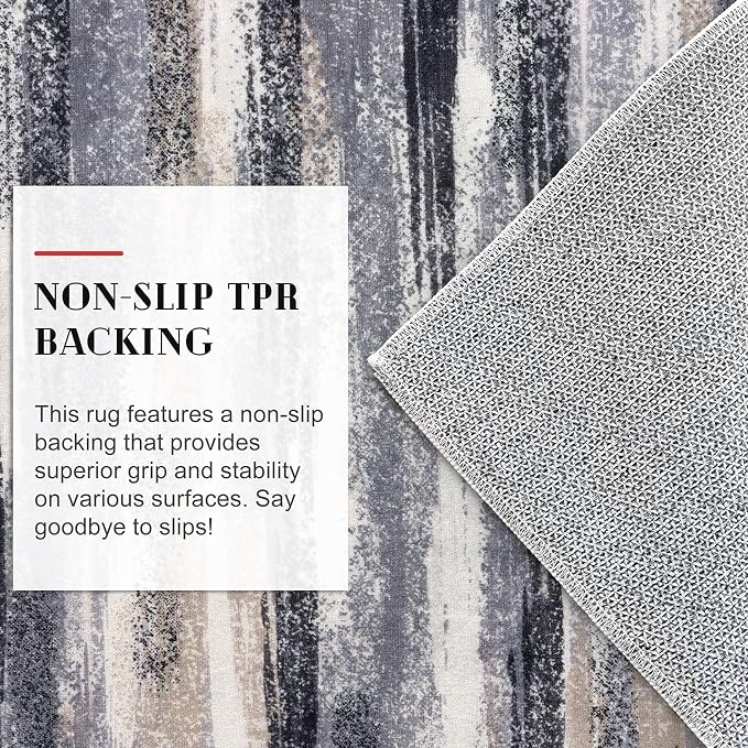 Lansny Modern Abstract Small Area Rug Indoor 3x5 Washable Rug Non-Slip Soft - Image 7