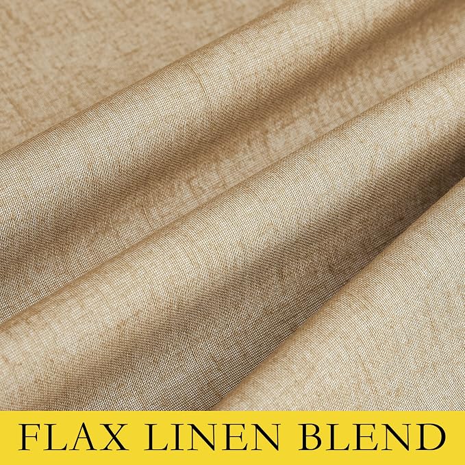 NICETOWN 100% Blackout Camel Linen Curtains 120 inches Length - Image 7