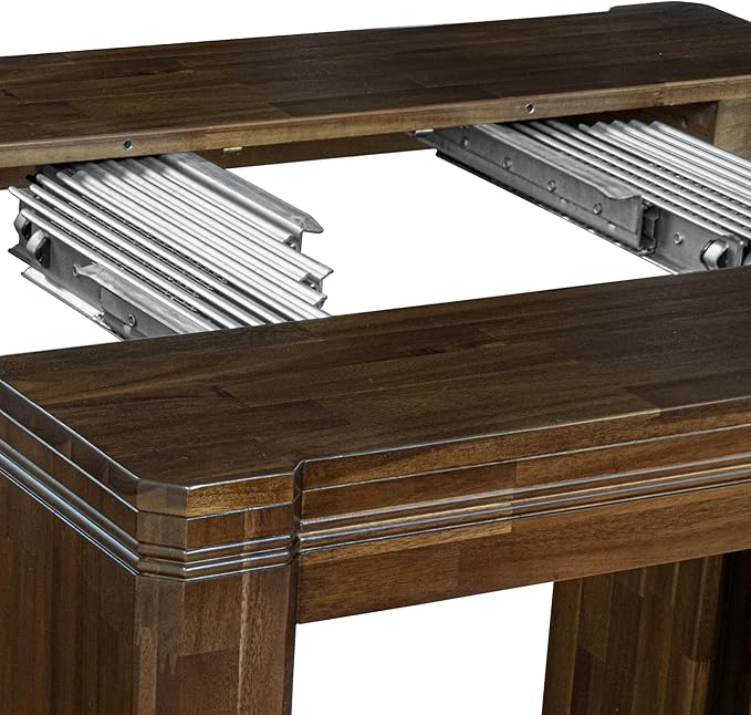 X02DA-2C8-32 6-Pc Dining Table Set includes an Extendable Rectangle Kitchen Table, 1 Coffee Table, 2 Polyester Dining Chairs and 2 Benches, 39x120 Inch, Antique Walnut