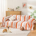 Boho Sofa Cover, Couch Covers for 3 Cushion Couch Sofa Pet Friendly, Sofa Cover Washable, Soft Chenille Living Room Couch Covers Slipcover, Pet Furniture Protecto (1# Orange, 71" x 134")