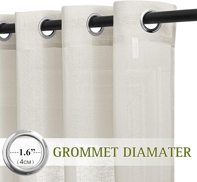 NICETOWN Textured Linen Sheer Curtains - Image 2