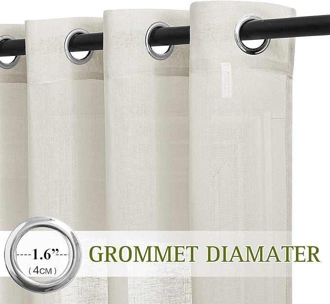 NICETOWN Kitchen Curtains Linen Burlap Drapes - Image 2