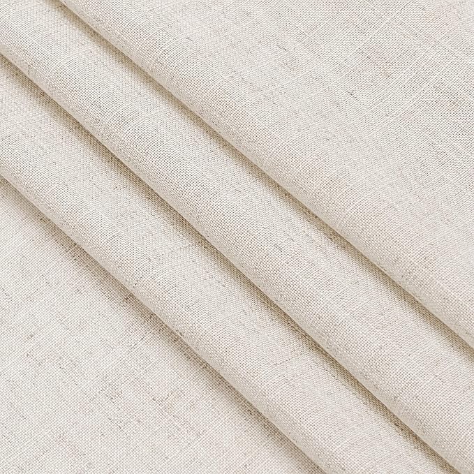 Nanspring Beige Cafe Curtains 48 Inch Length Set 2 Panel Back Tab Pocket Semi - Image 6