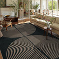 Lahome Modern Rainbow Easy Jute Outdoor Carpet, Washable Rugs 9x12 for Living Room Patio Large Farmhouse Indoor Outdoor Carpet, Contemporary Black Dining Room Rugs for Under Table Office Backyard