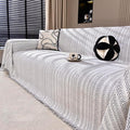 Nobildonna Sofa Cover Washable Soft Thicken Chenille Couch Cover with Tassel,Waterproof Sofa Slipcover for 2-3 Cushion Couch,Sectional Sofa,L-Shaped Furniture Protector Pet-Friendly,Beige 91"x118"