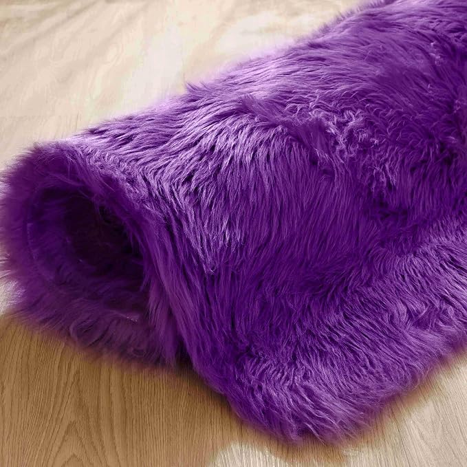 Goolela Purple Area Rug 8x10 Fluffy Fuzzy Furry Carpet - Image 8
