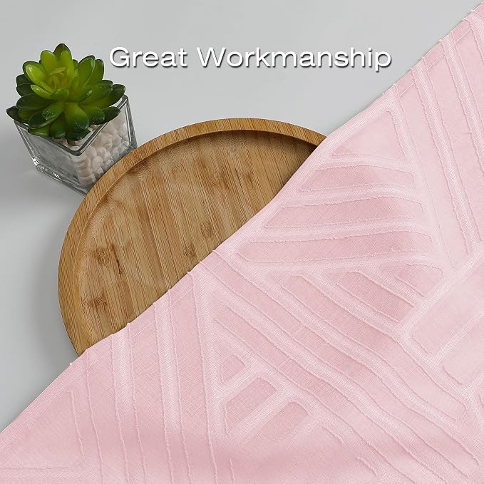 Simplebrand Blush Semi Sheer Curtains 84 Inches Long 2 Panels, Light Filtering - Image 6