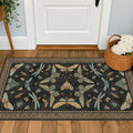 Small Black Entryway Runner Rug by HazoHaus