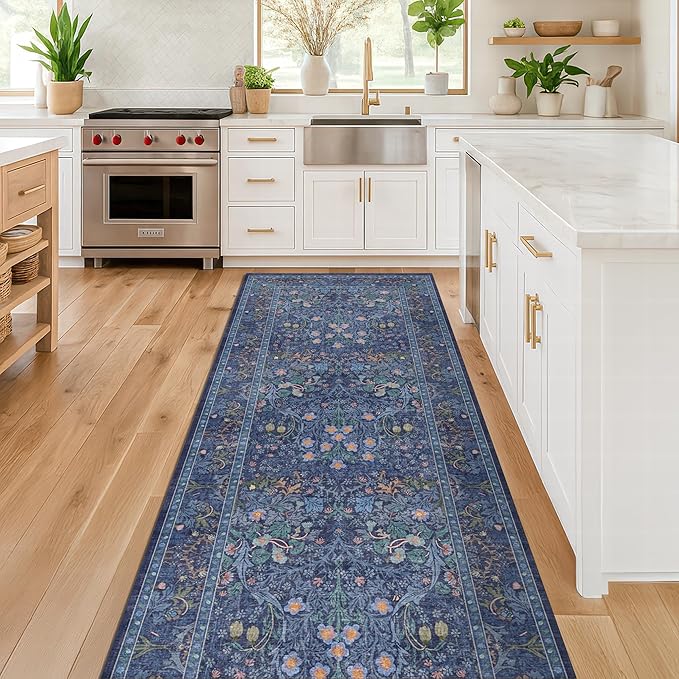Hazo Haus Non Slip 2x6 Dark Blue Kitchen Runner Rug - Image 7