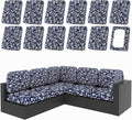 hyha 12Pcs Patio Cushion Covers, Stretch Outdoor Couch Cushion Covers by hyha