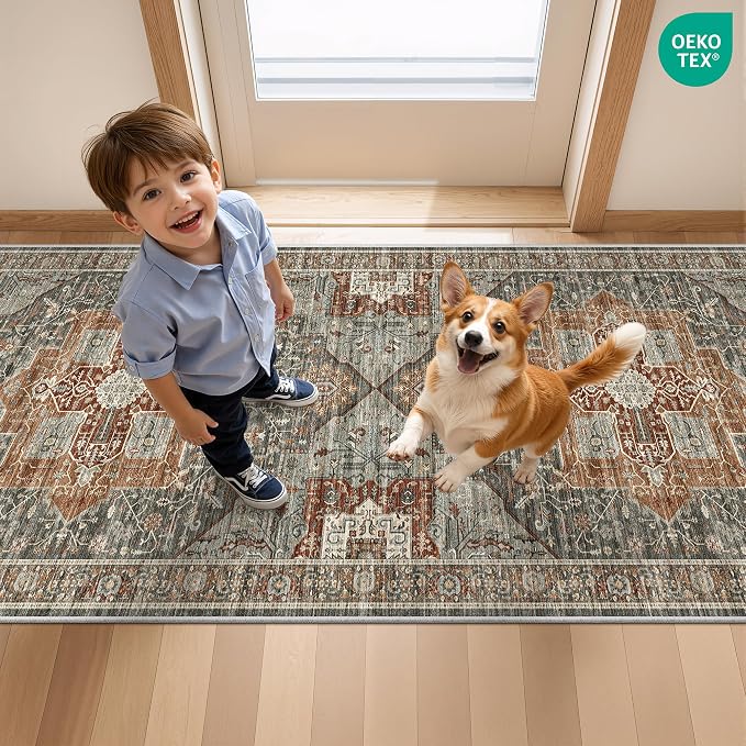 Kitchen Runner Rug Non Slip Washable 2.5x8, Soft Low Pile Entryway Rug Runners - Image 9