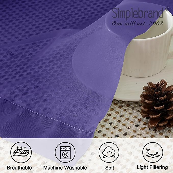 Simplebrand Purple Sheer Curtains 96 Inches Long, Light Filtering Rod Pocket - Image 7