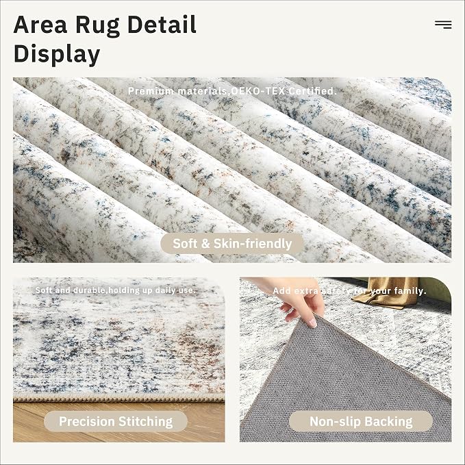 Washable Area Rug 8x10, Large Soft Rugs - Image 6