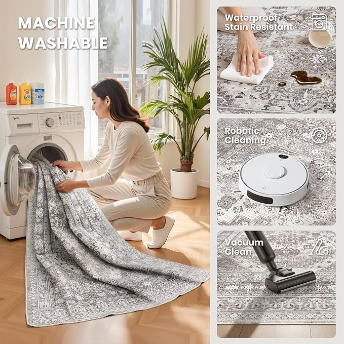 zesthome 8x10 Area Rugs for Living Room, Non-Slip Backing Washable Rugs - Image 5