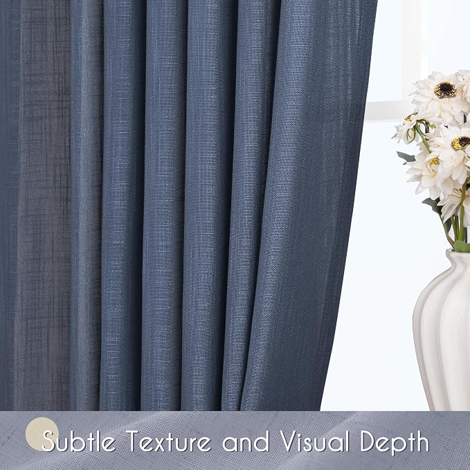 Navy Blue Curtains 90 inch Length - Image 3