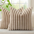 decorUhome Cozy Faux Fur Throw Pillow Covers 26x26 Set of 2 Decorative Soft by decorUhome