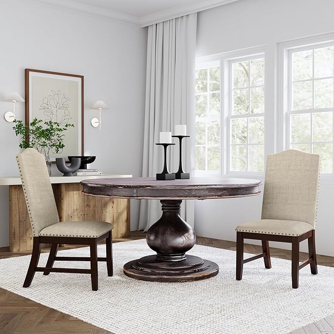 HomePop Scalloped Back Dining Chair - Beige Woven(Set of 2)