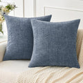 MIULEE Pack of 2 Couch Throw Pillow Covers 16x16 Inch Soft Dark Grey Blue by MIULEE