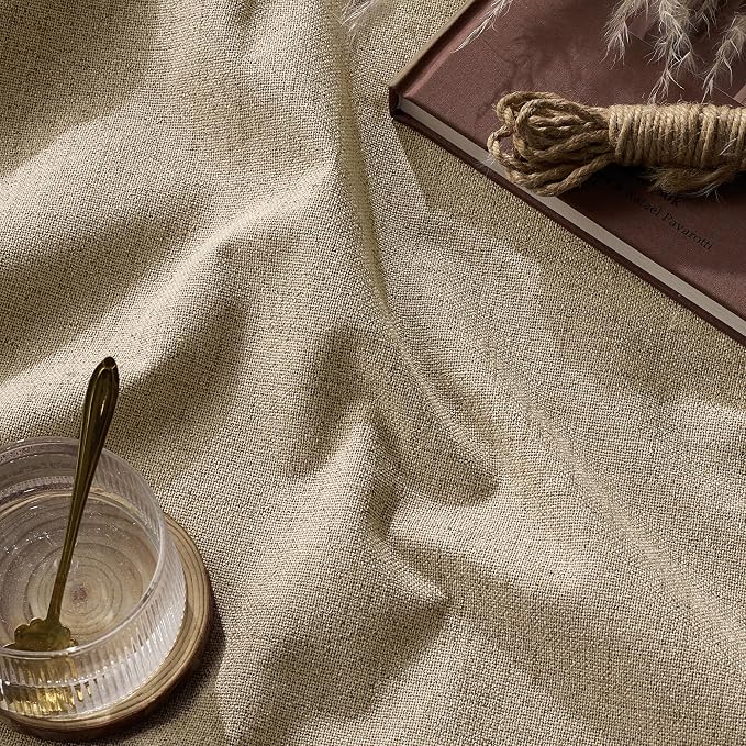 RYB HOME Burlap 100% Blackout Linen Curtains 78 inch Long, Thermal Insulated & - Image 8