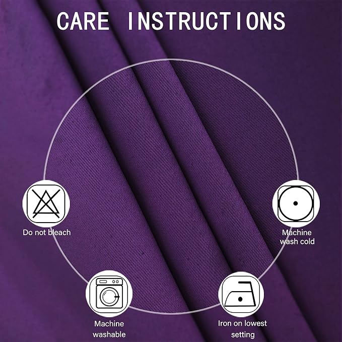 LEMOMO Purple Thermal Blackout Curtains/52 x 95 Inch/Set of 2 Panels Room - Image 4