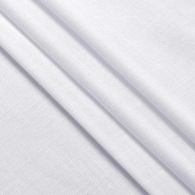 Nanspring Snow White Linen Curtains 84 Inch Length 2 Panels Set - Image 5