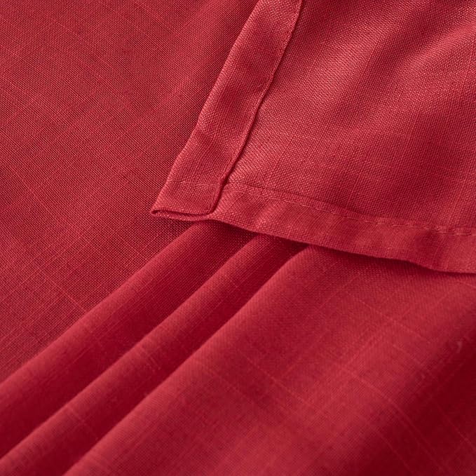 BGment Red Linen Curtains 45 Inch Length - Image 8