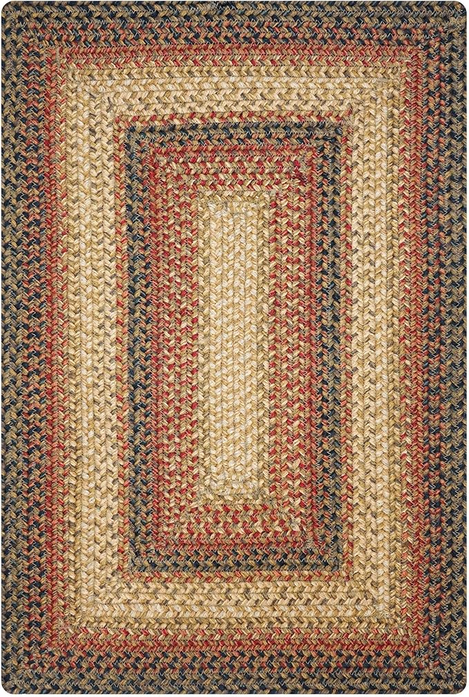 Homespice Russet Multicolor Jute Braided Rope Rug, 5x8' Rectangle - Warm Country Decor, Perfect for Bedrooms and Living Rooms - Durable, Easy to Clean and Pet Friendly